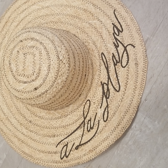 💕MICHAEL STARS💕 Raffia Embroidered A La Playa Straw Floppy Hat NWT - Picture 2 of 11